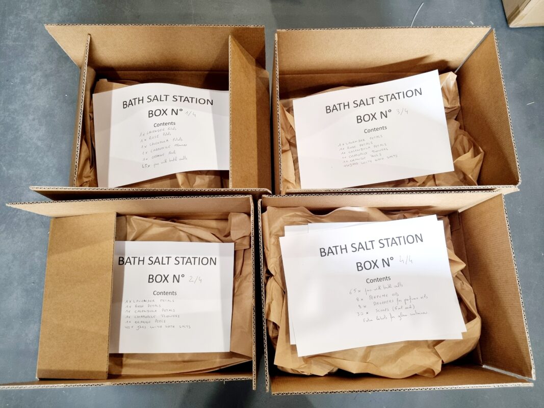 Bath Salts Station Corporate Wellness Activity Supplies for Atlassian Mother's Day event