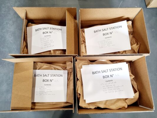 Bath Salts Station Corporate Wellness Activity Supplies for Atlassian Mother's Day event